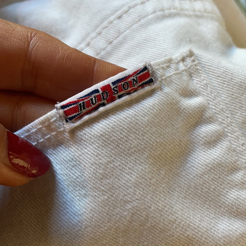 Hudson white boyfriend Leigh pants size 27 high rise pants